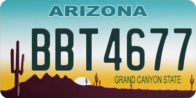 AZ license plate BBT4677