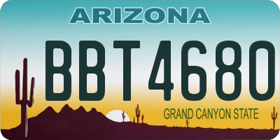 AZ license plate BBT4680