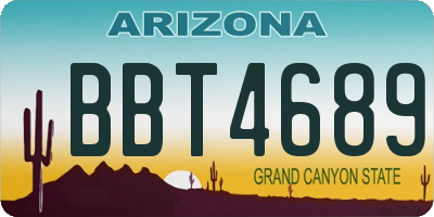 AZ license plate BBT4689