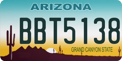 AZ license plate BBT5138