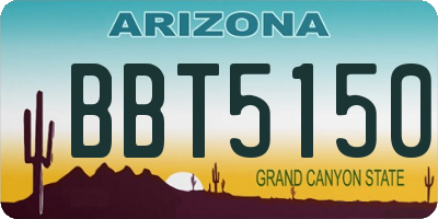 AZ license plate BBT5150