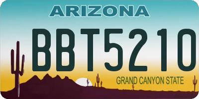 AZ license plate BBT5210