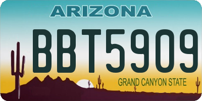 AZ license plate BBT5909