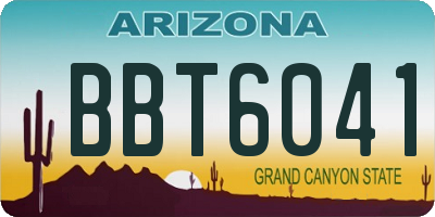 AZ license plate BBT6041