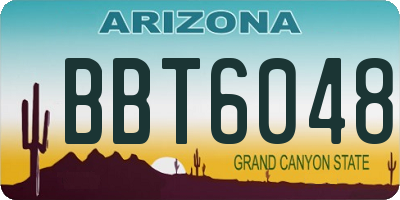 AZ license plate BBT6048