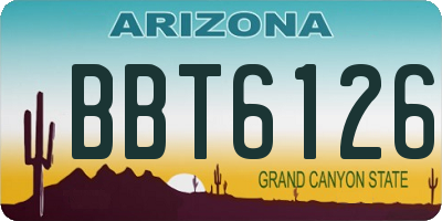 AZ license plate BBT6126