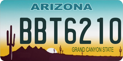 AZ license plate BBT6210