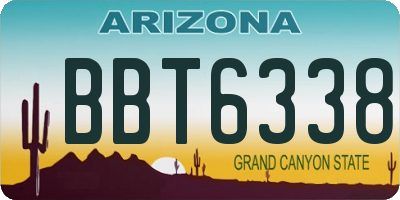 AZ license plate BBT6338