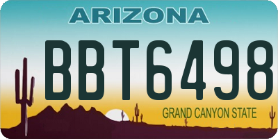 AZ license plate BBT6498