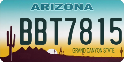 AZ license plate BBT7815