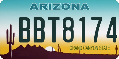 AZ license plate BBT8174