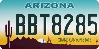 AZ license plate BBT8285