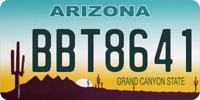 AZ license plate BBT8641