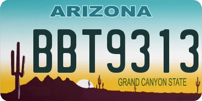 AZ license plate BBT9313