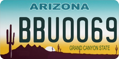 AZ license plate BBU0069