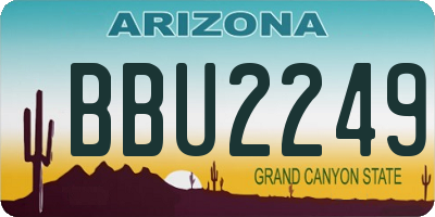 AZ license plate BBU2249
