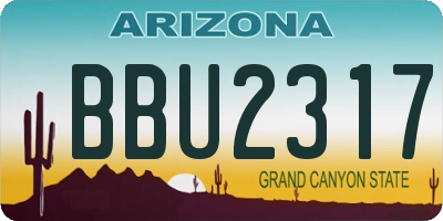 AZ license plate BBU2317