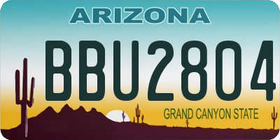 AZ license plate BBU2804