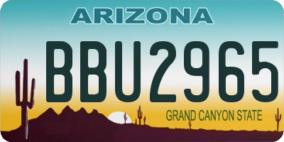 AZ license plate BBU2965