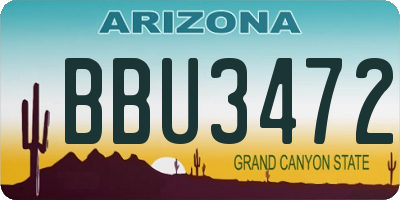AZ license plate BBU3472
