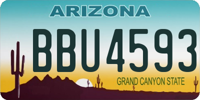 AZ license plate BBU4593