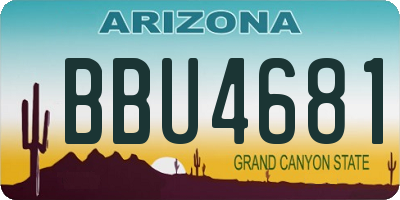 AZ license plate BBU4681