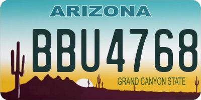 AZ license plate BBU4768