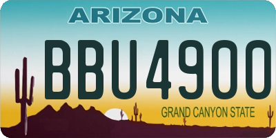 AZ license plate BBU4900