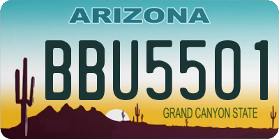 AZ license plate BBU5501