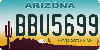 AZ license plate BBU5699