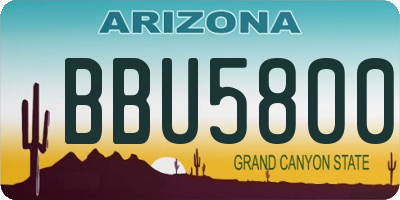 AZ license plate BBU5800