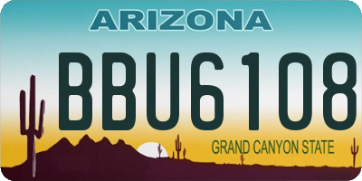 AZ license plate BBU6108