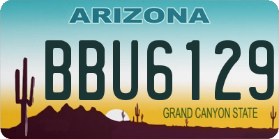 AZ license plate BBU6129