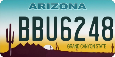 AZ license plate BBU6248