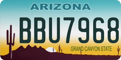 AZ license plate BBU7968