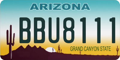 AZ license plate BBU8111