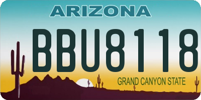 AZ license plate BBU8118