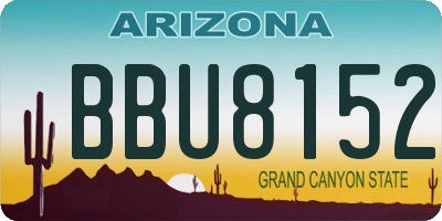 AZ license plate BBU8152