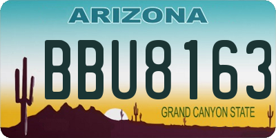 AZ license plate BBU8163