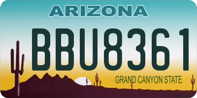 AZ license plate BBU8361