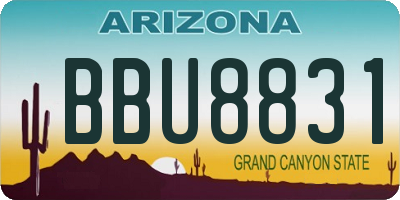 AZ license plate BBU8831