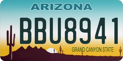 AZ license plate BBU8941