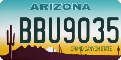 AZ license plate BBU9035