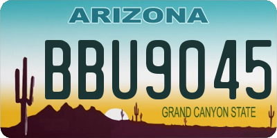 AZ license plate BBU9045