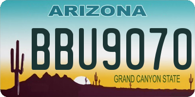 AZ license plate BBU9070