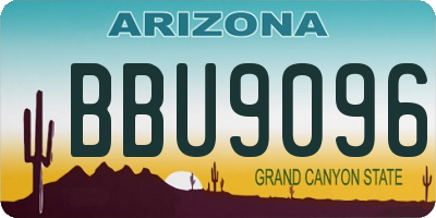 AZ license plate BBU9096