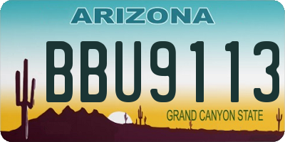 AZ license plate BBU9113