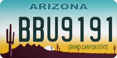 AZ license plate BBU9191