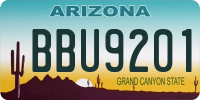 AZ license plate BBU9201