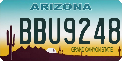 AZ license plate BBU9248